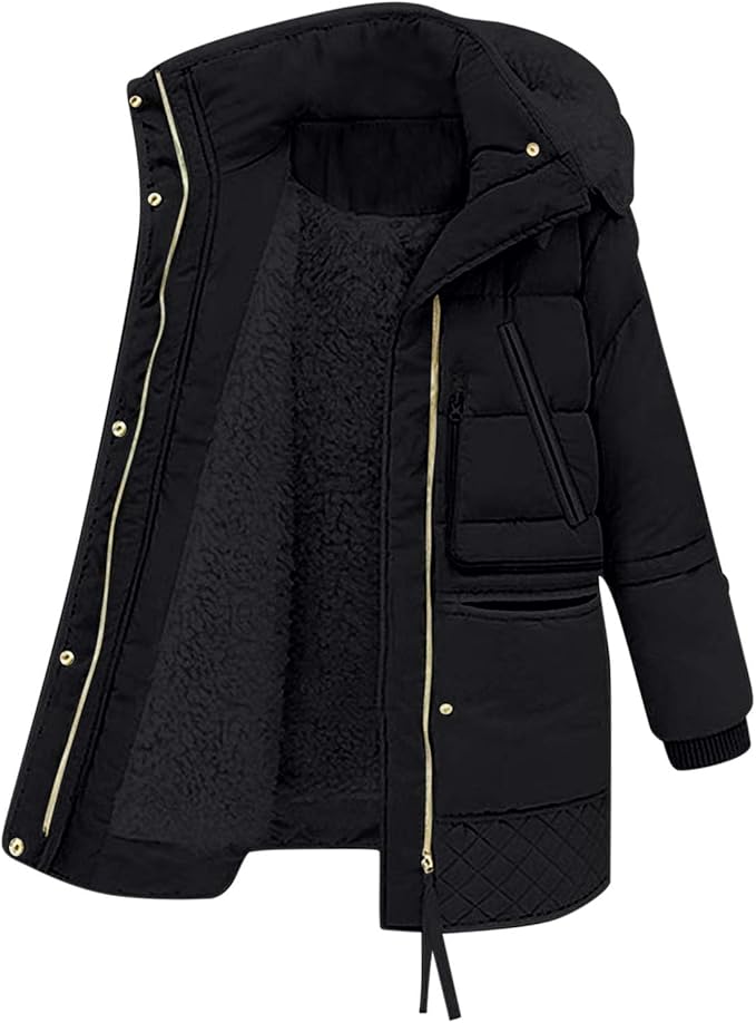 Women's long winter coat with fleece