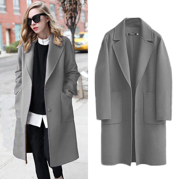 Long wool women's coat