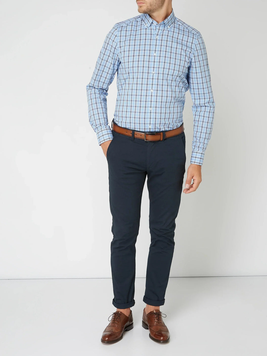 Men's cotton checked shirt