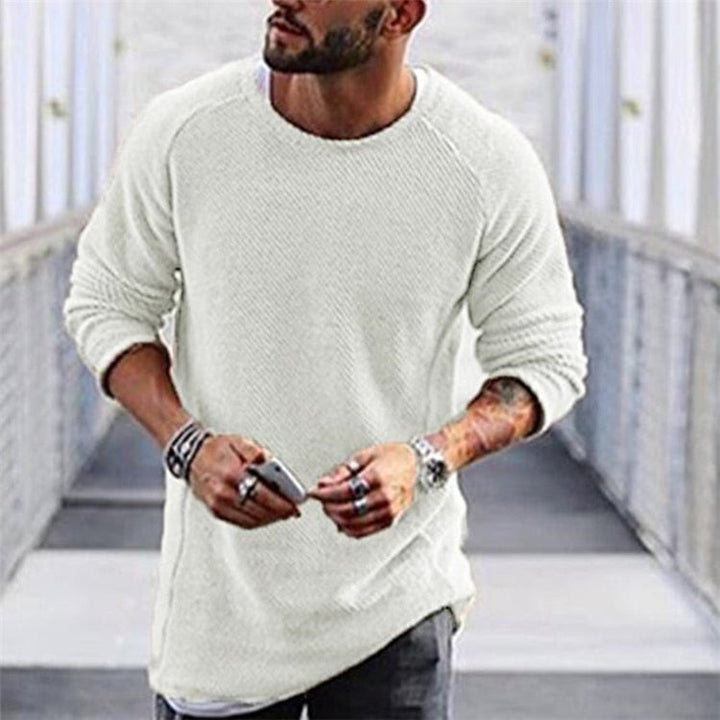 Stylish long knitted jumper for men