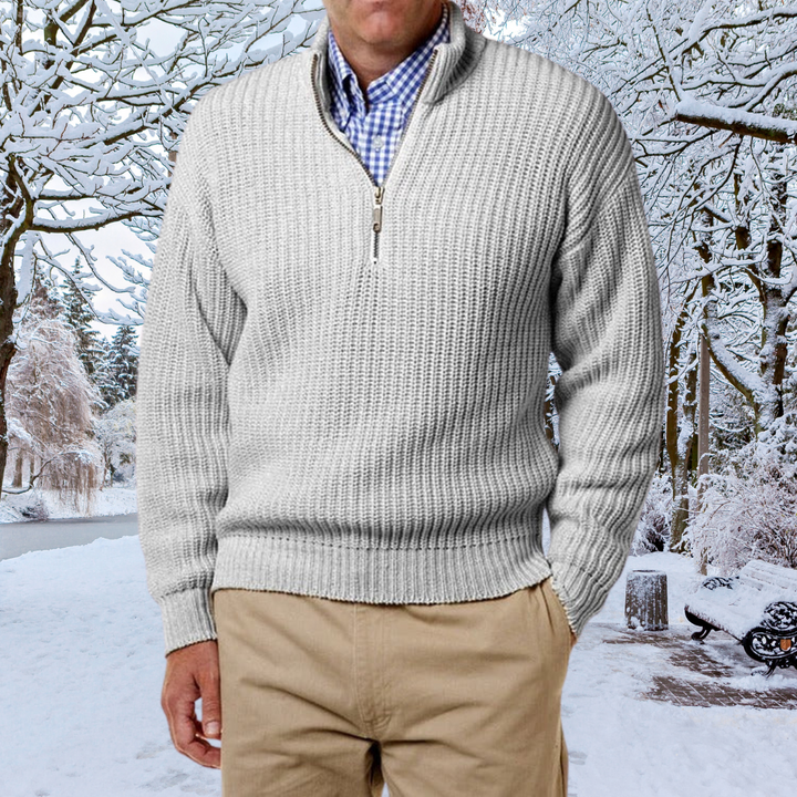 Men's Sweater with Half-Zip