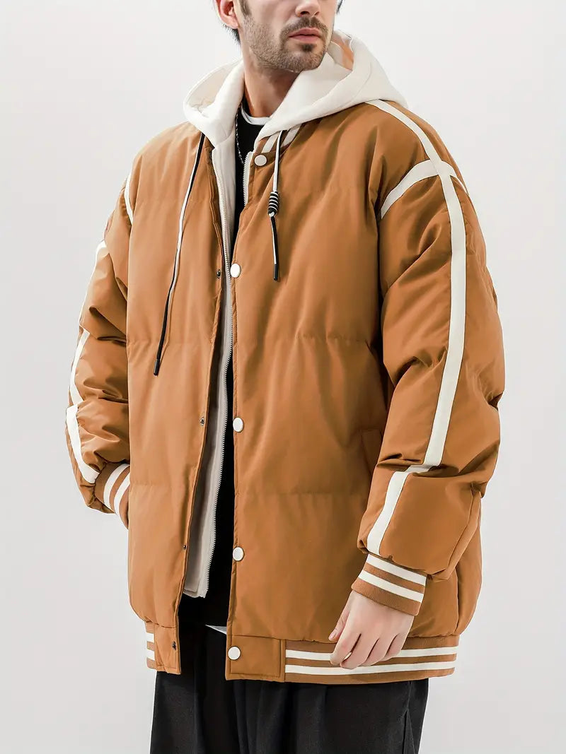 Warm padded winter bomber jacket for men