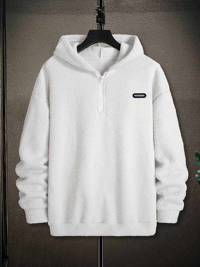 Fleece hooded jumper for men