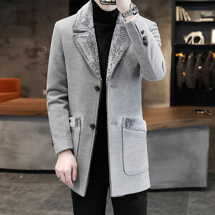 Modern coat with soft collar for men