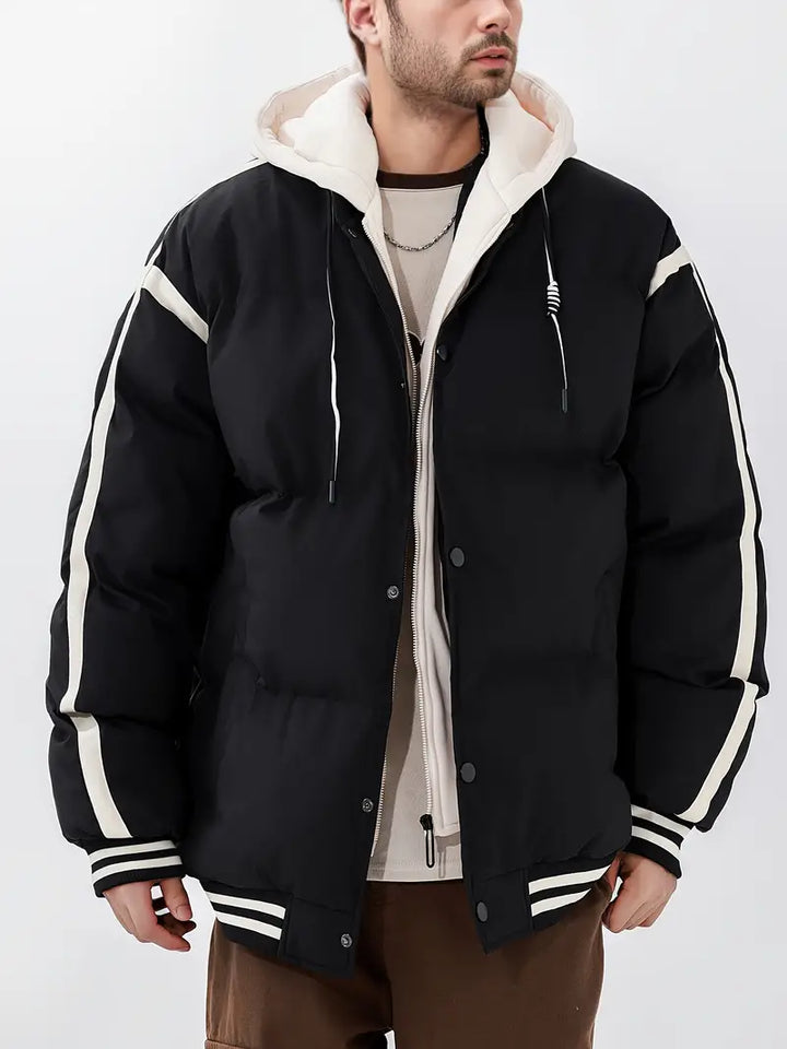 Warm padded winter bomber jacket for men