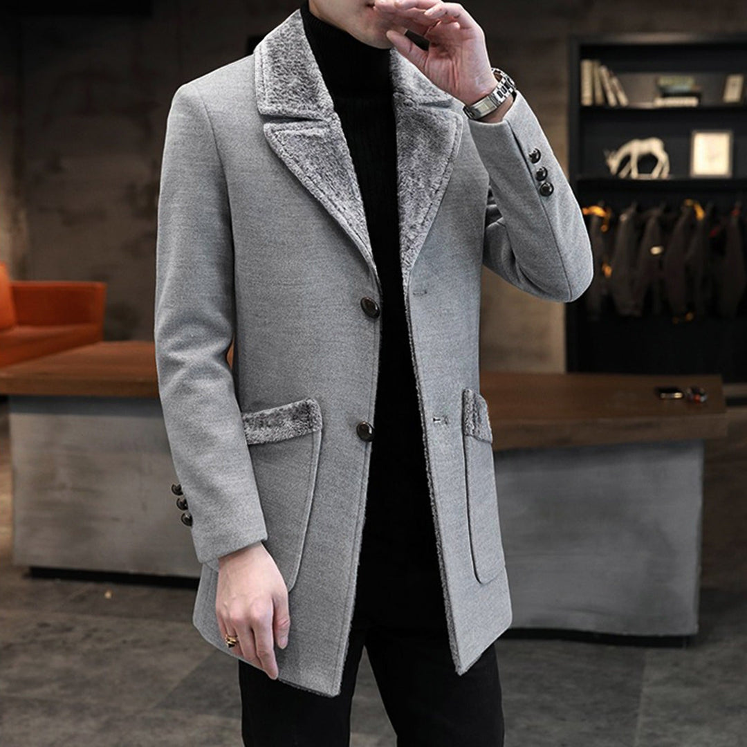 Modern coat with soft collar for men