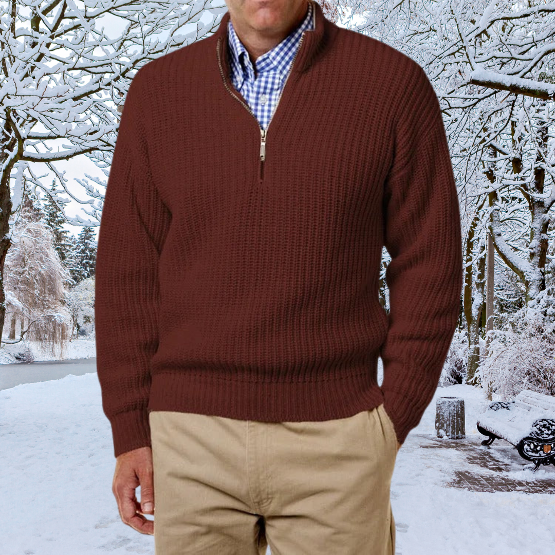 Men's Sweater with Half-Zip