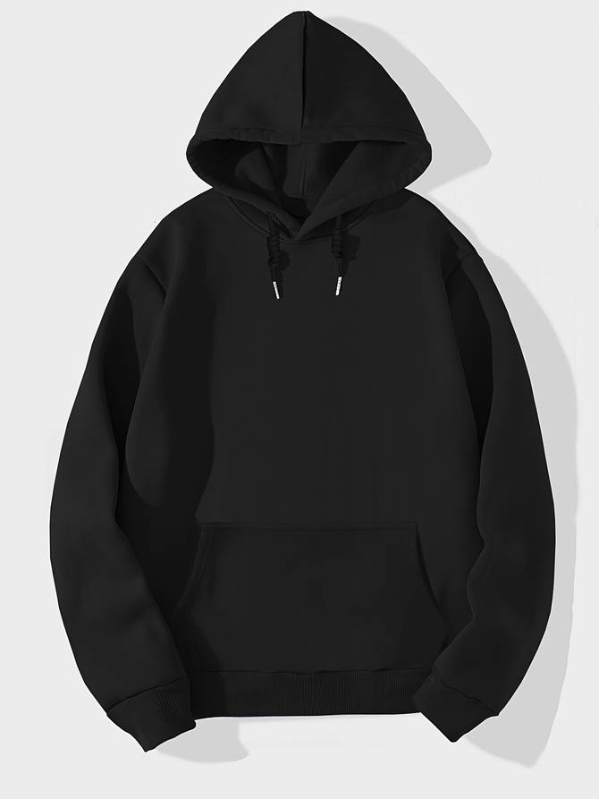 Solid winter hoodie for men