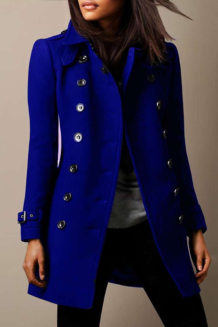 Ladies Coat with Double Row of Buttons