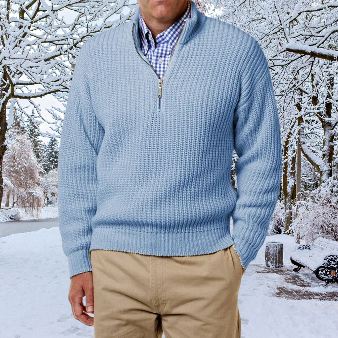 Men's Sweater with Half-Zip