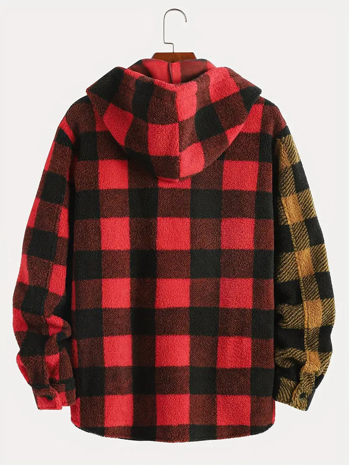 Classic checked winter jacket for men