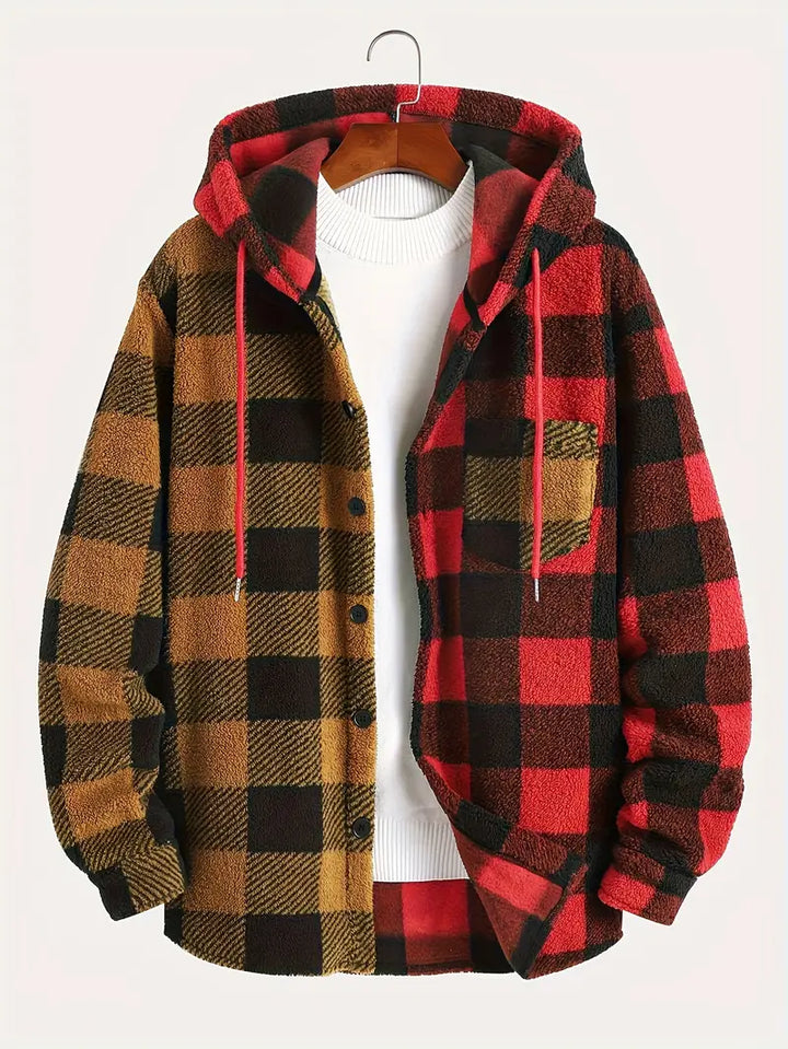 Classic checked winter jacket for men