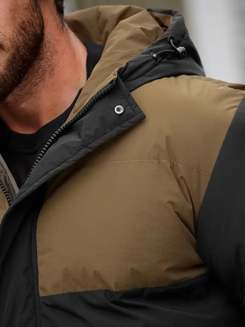 Men's padded jacket with hood