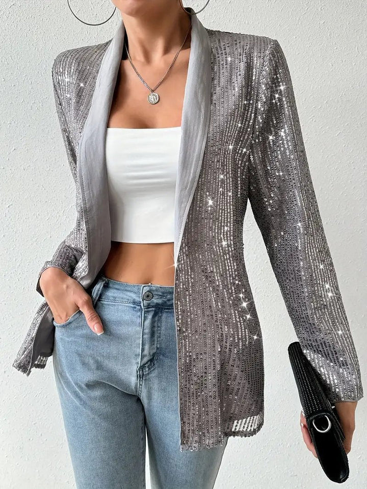 Elegant party sequin blazer for women