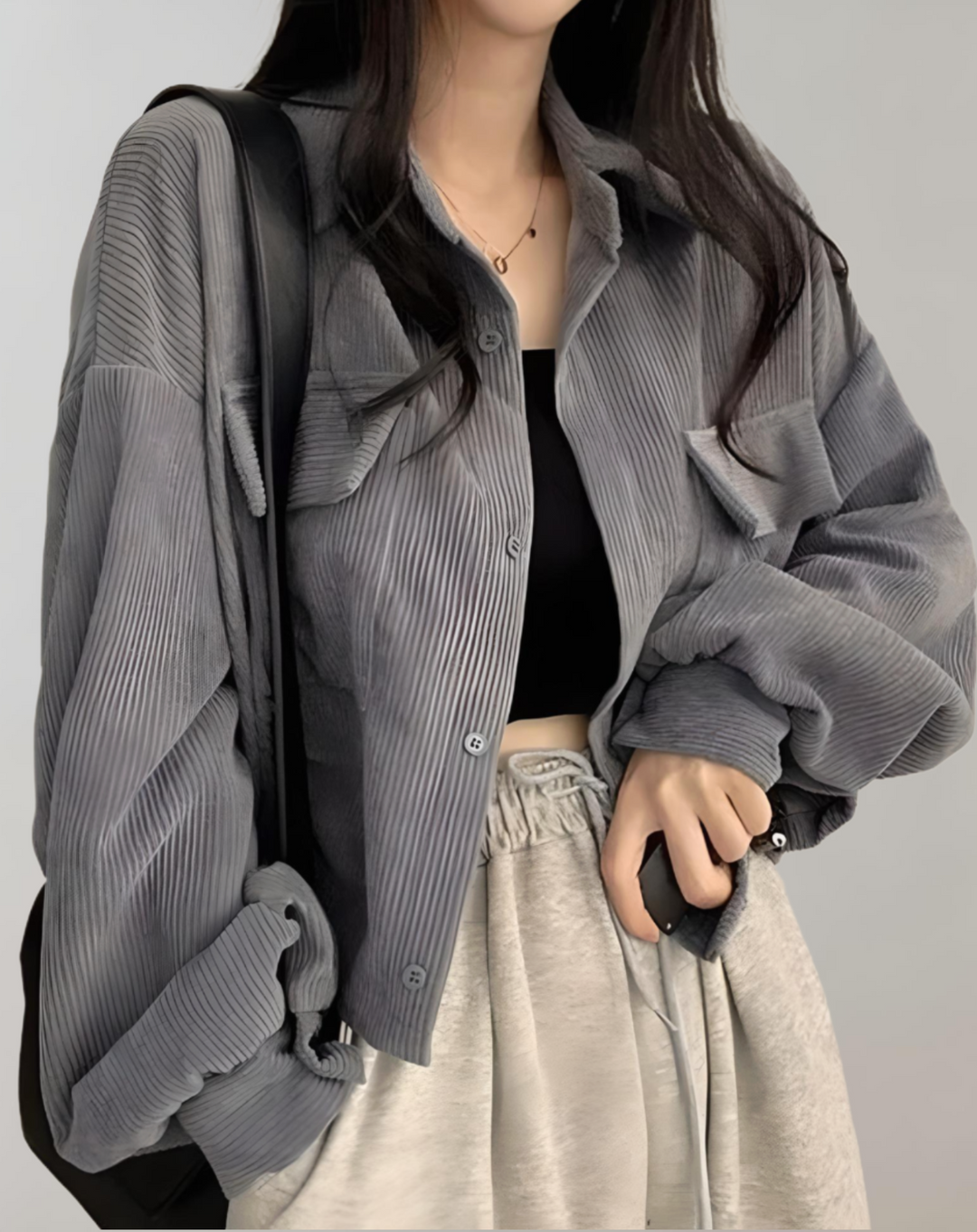 Cropped corduroy jacket for Women