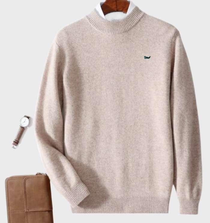 Plain Men's Sweater with Round Neck