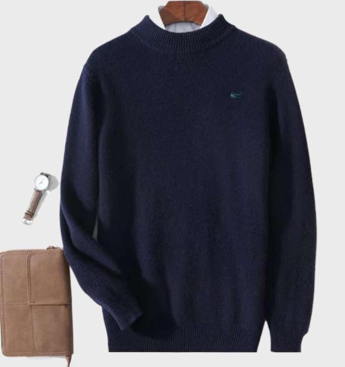 Plain Men's Sweater with Round Neck