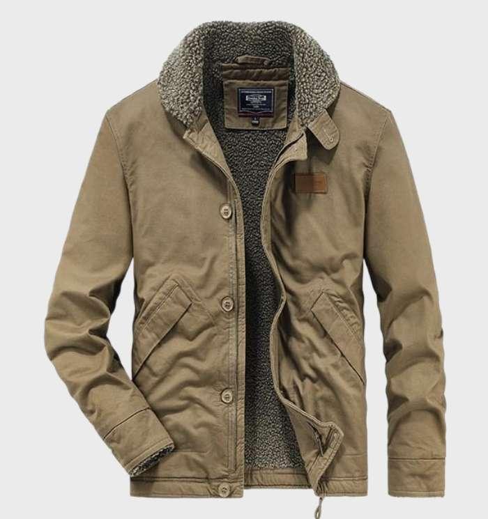 Men's winter jacket with soft inner lining and collar