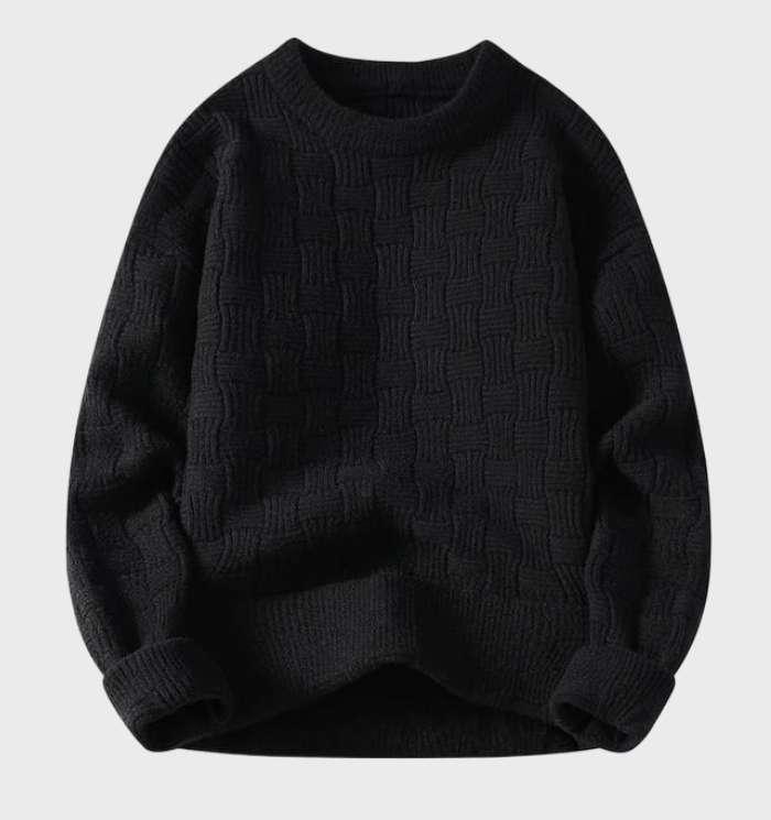 Knitted Casual Men's Sweater with Round Neckline