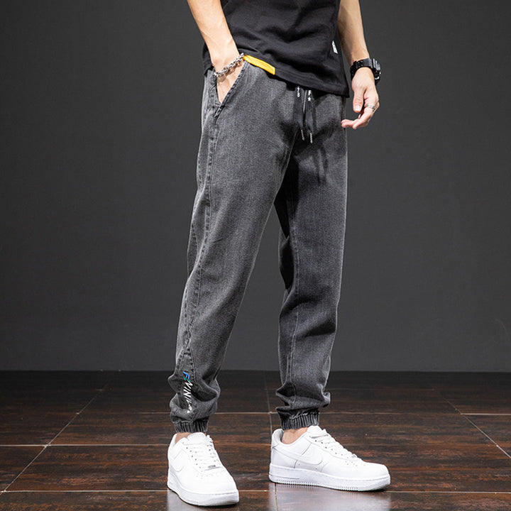 Casual denim jogging trousers for men