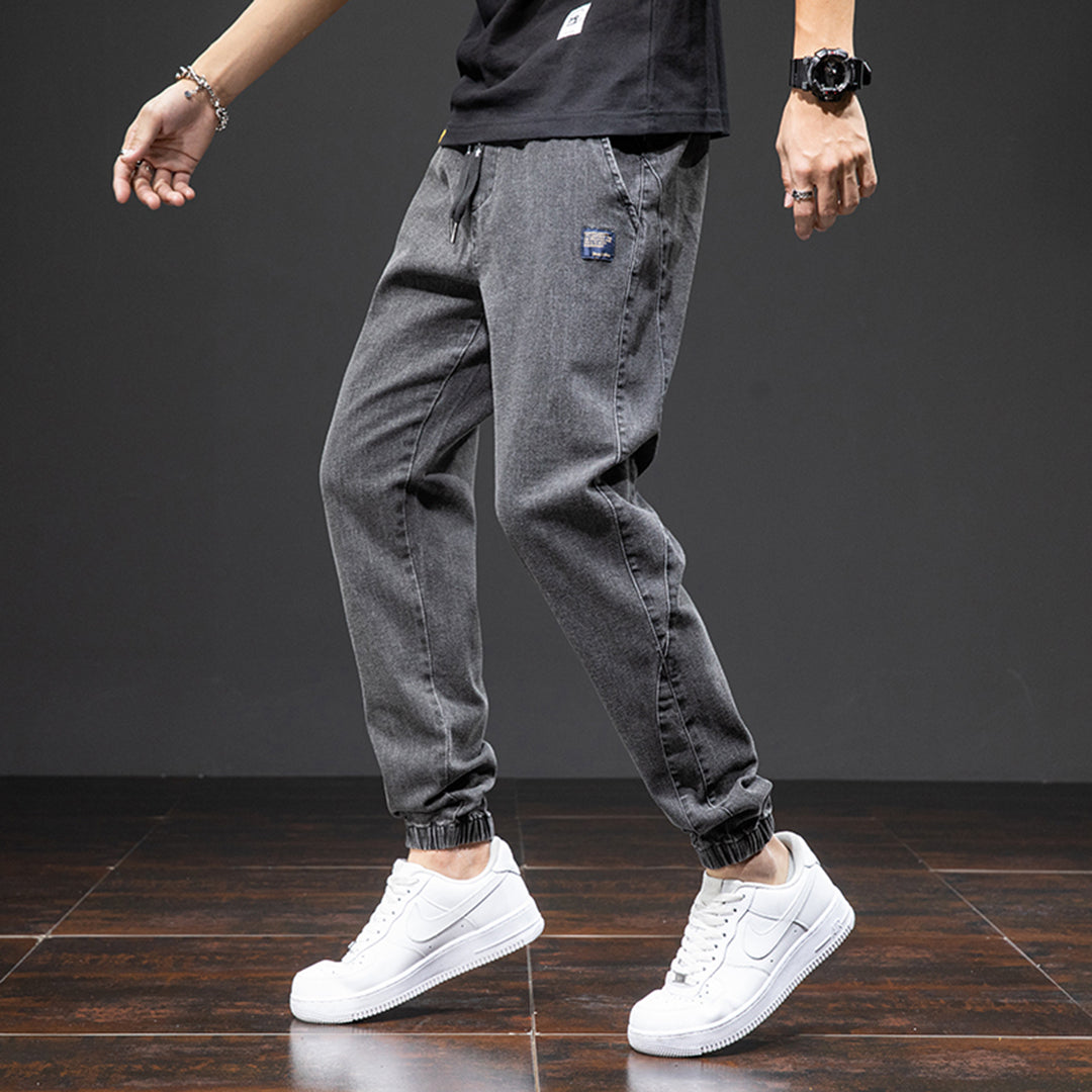 Casual denim jogging trousers for men