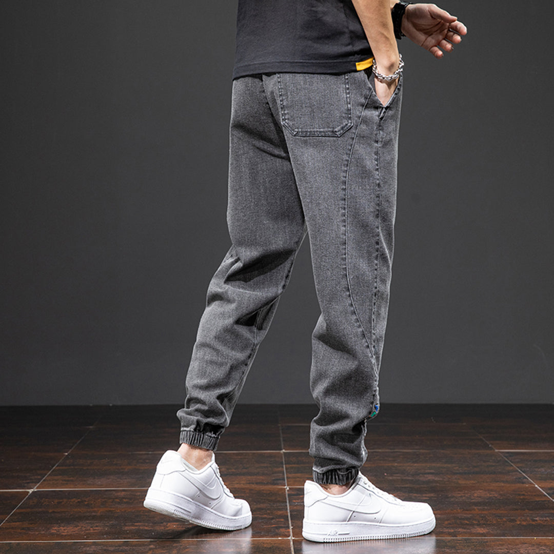 Casual denim jogging trousers for men