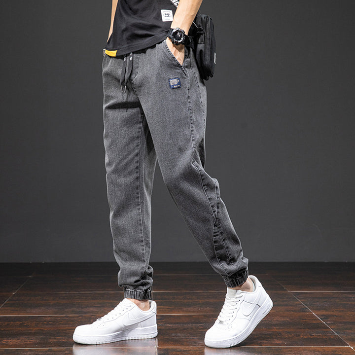 Casual denim jogging trousers for men