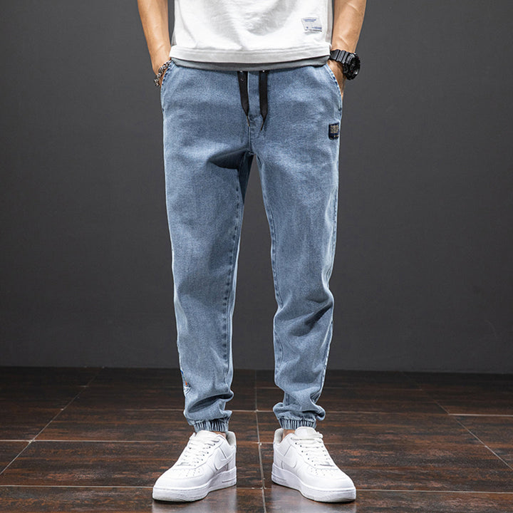 Casual denim jogging trousers for men