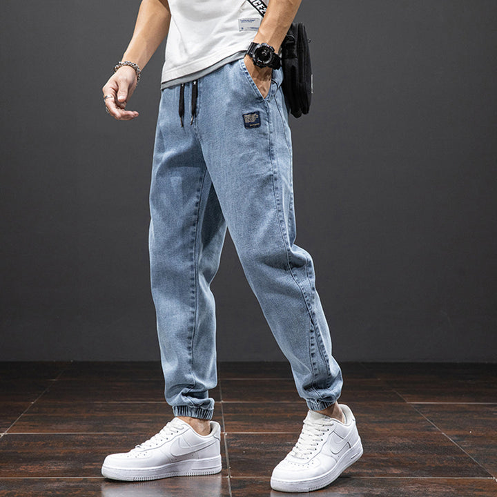 Casual denim jogging trousers for men