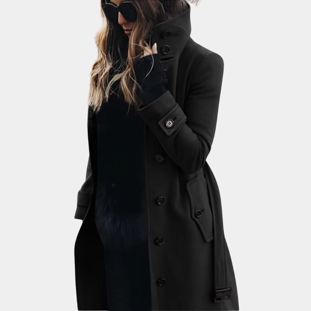 Stylish and warm winter trench coat for women