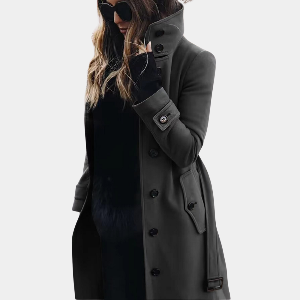 Stylish and warm winter trench coat for women