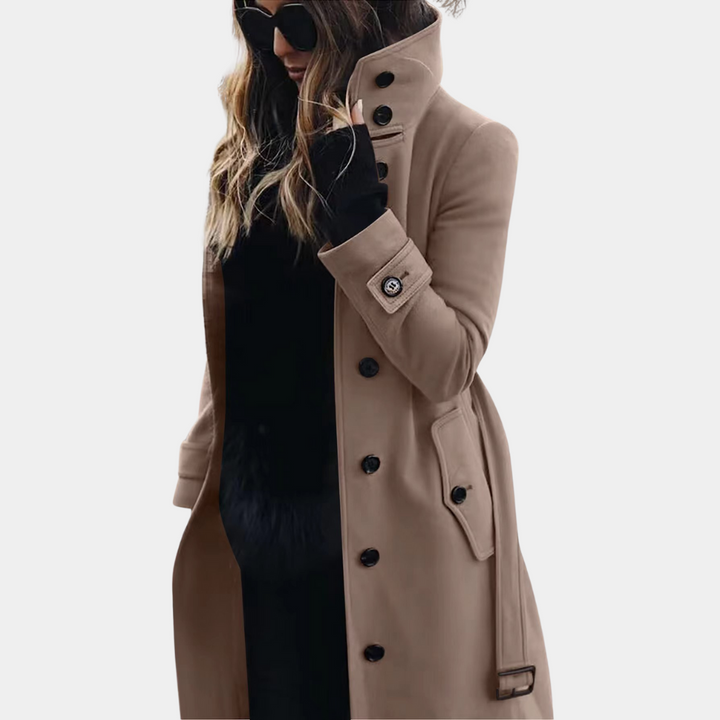 Stylish and warm winter trench coat for women