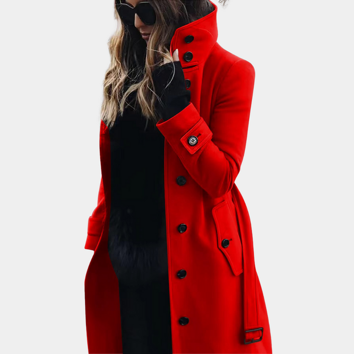 Stylish and warm winter trench coat for women