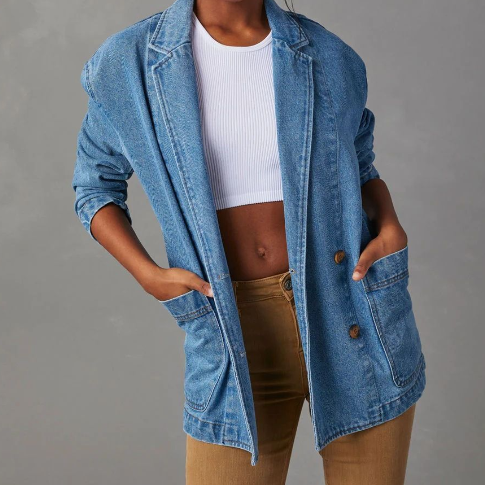 Denim blazer for women