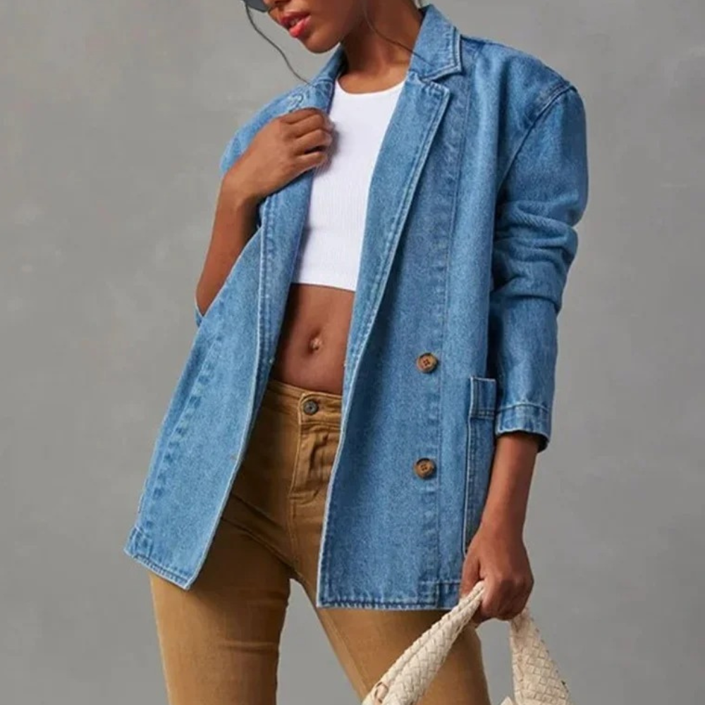 Denim blazer for women