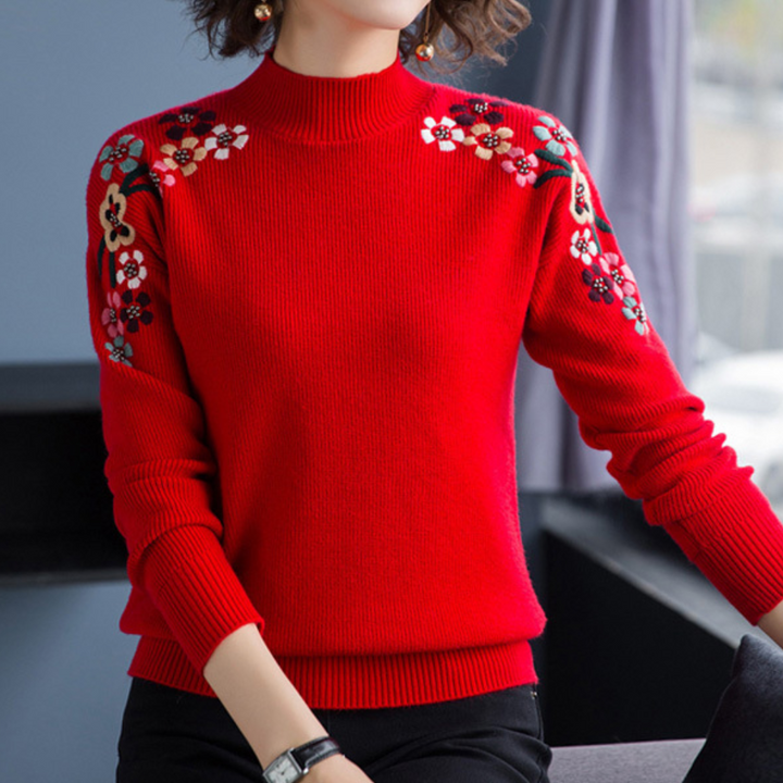 Chic jumper for women with floral print