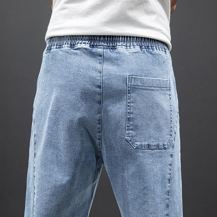 Casual denim jogging trousers for men