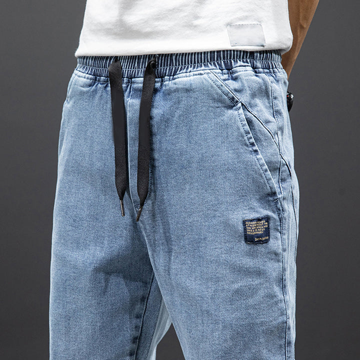 Casual denim jogging trousers for men