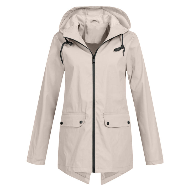 Long hooded women's raincoat