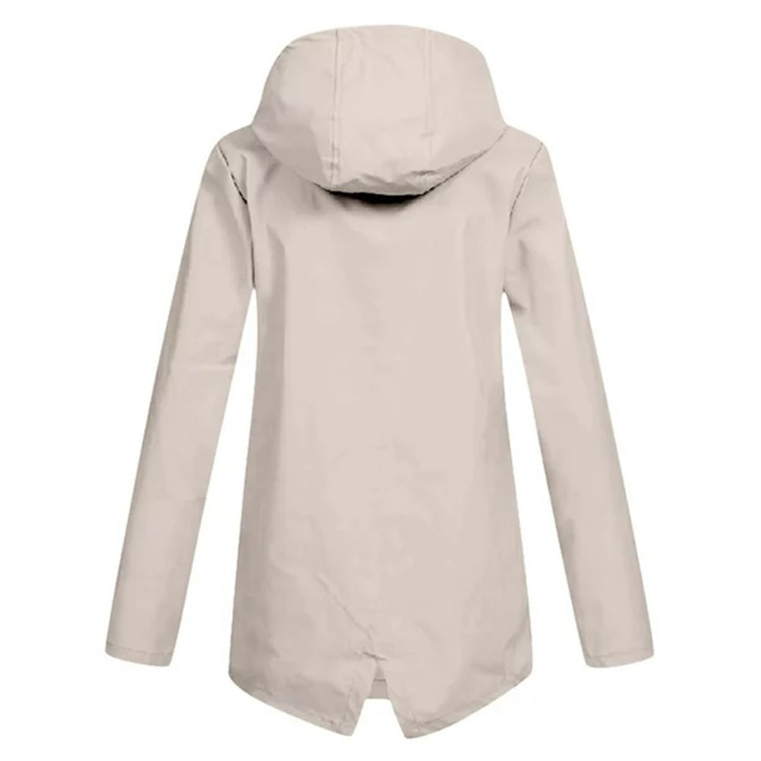 Long hooded women's raincoat