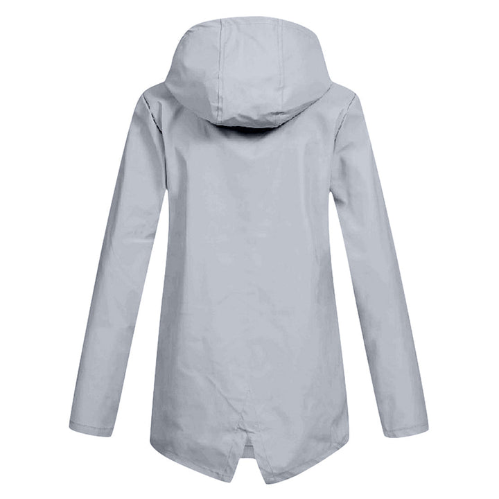 Long hooded women's raincoat