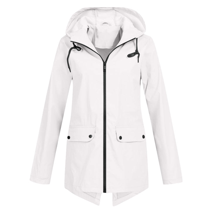 Long hooded women's raincoat