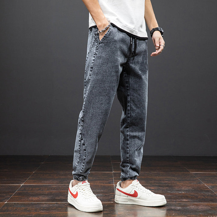 Casual denim jogging trousers for men