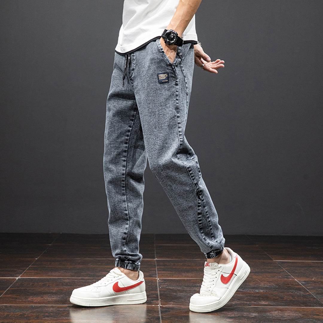 Casual denim jogging trousers for men