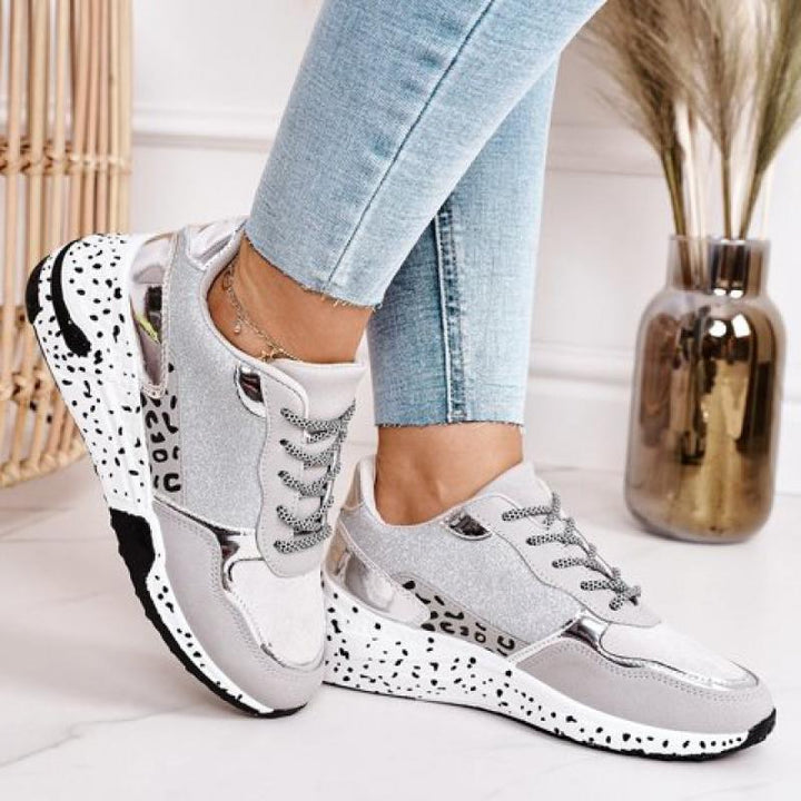 Trendy women's leopard print trainers