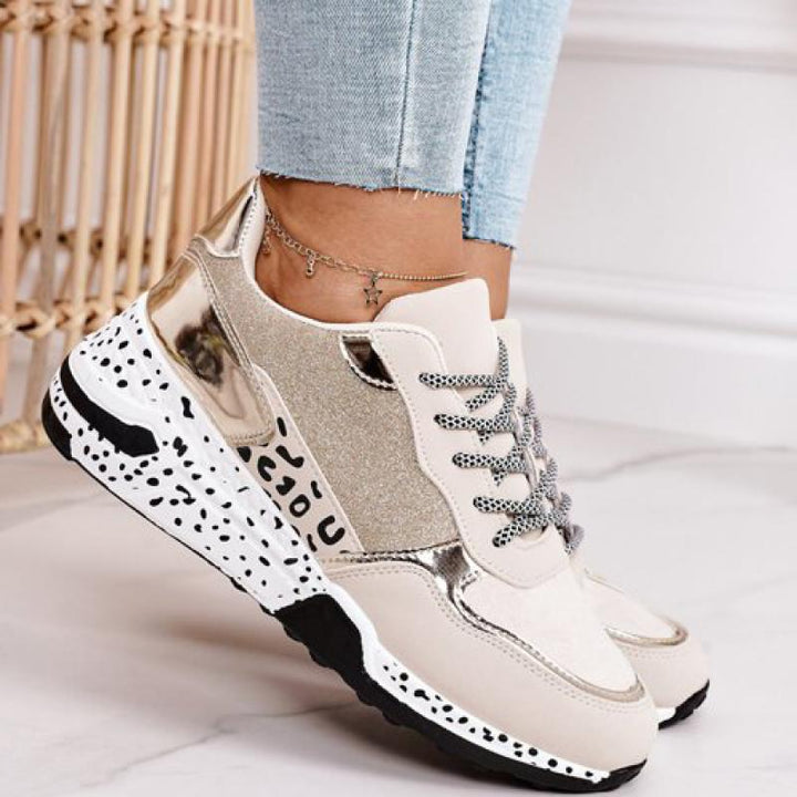 Trendy women's leopard print trainers