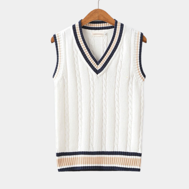 Knitted Sleeveless Men's Vest with V-Neck