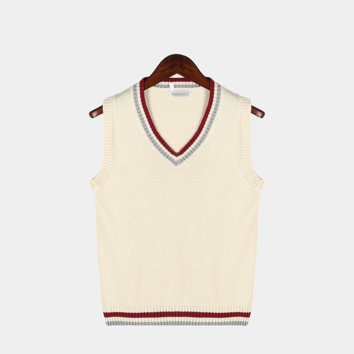 Knitted Sleeveless Men's Vest with V-Neck