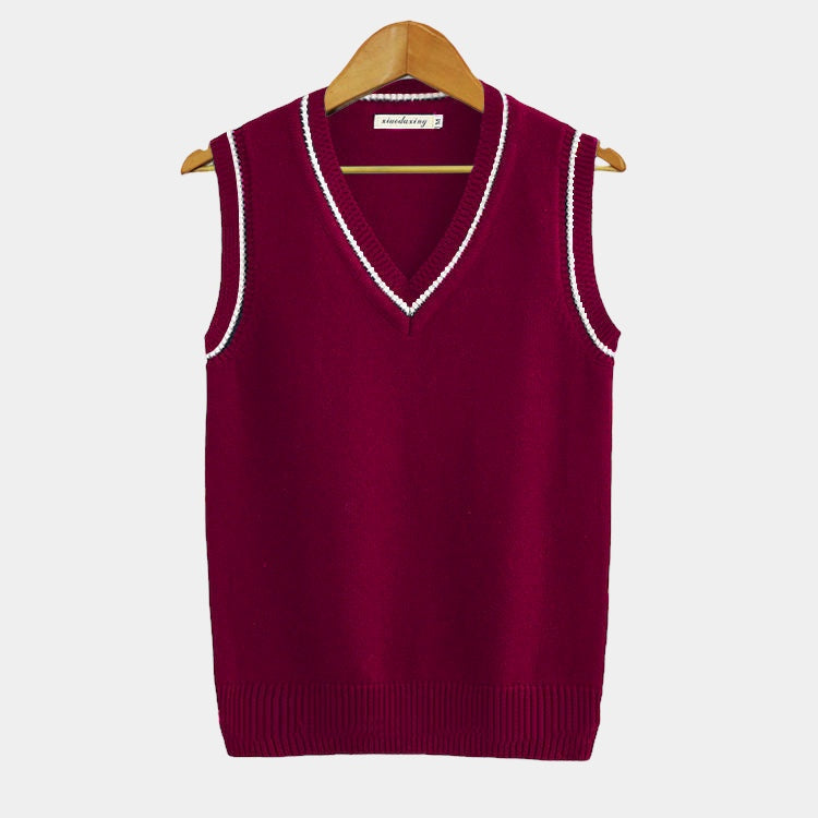 Knitted Sleeveless Men's Vest with V-Neck