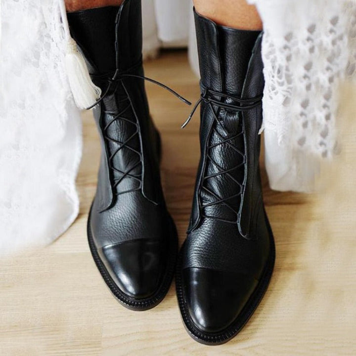 Classic Stylish Smooth Leather Ankle Boots for Women | Eco-Friendly vegan materials